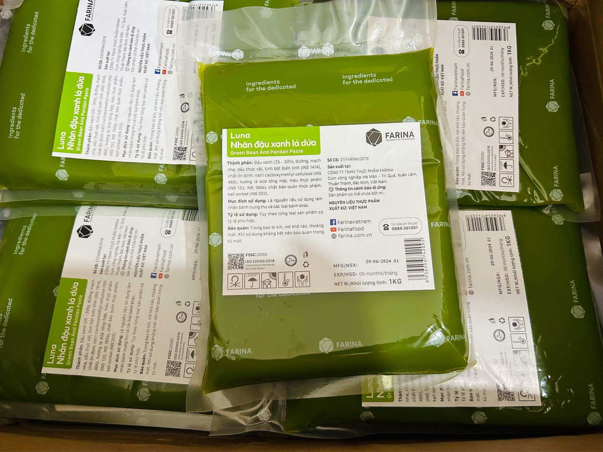 Nhân lá dứa làm bánh trung thu 1kg