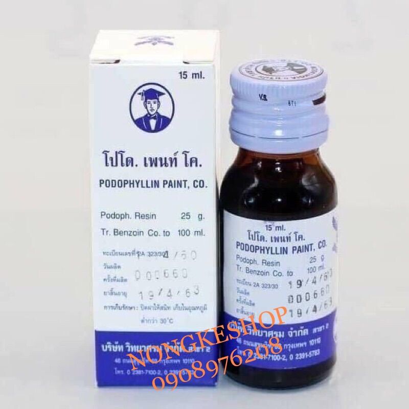 Podophy.llin 25 bôi sủ.i mào gà, mụn cóc Thái Lan