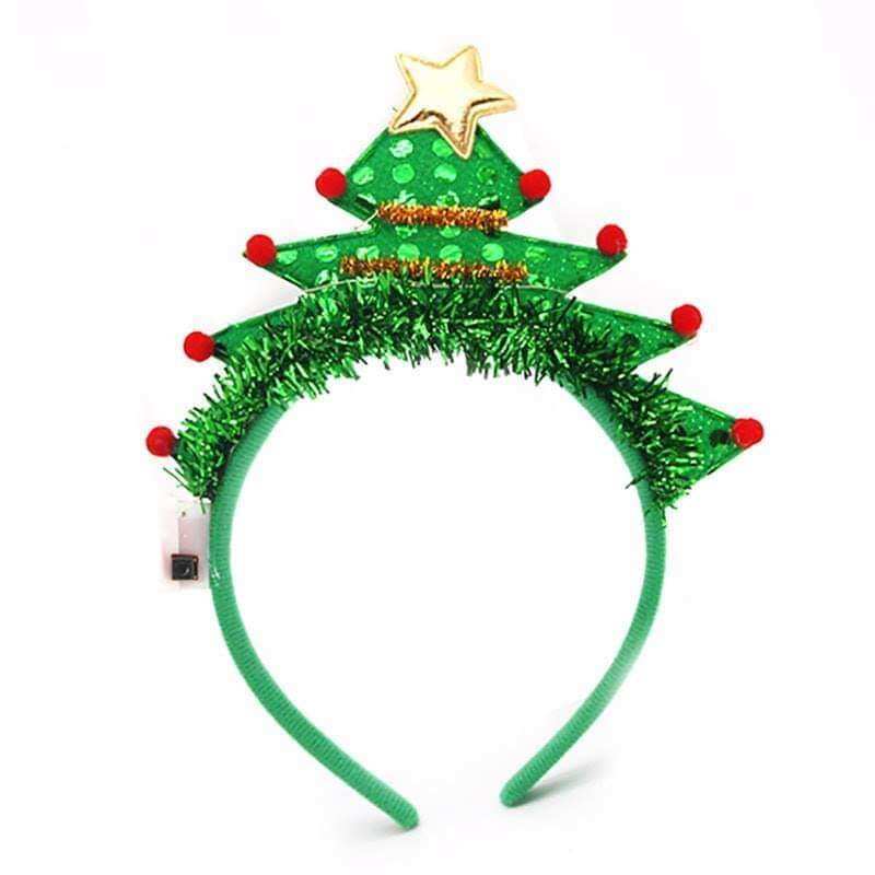 Cài tóc Noel hình cây thông Noel có đèn