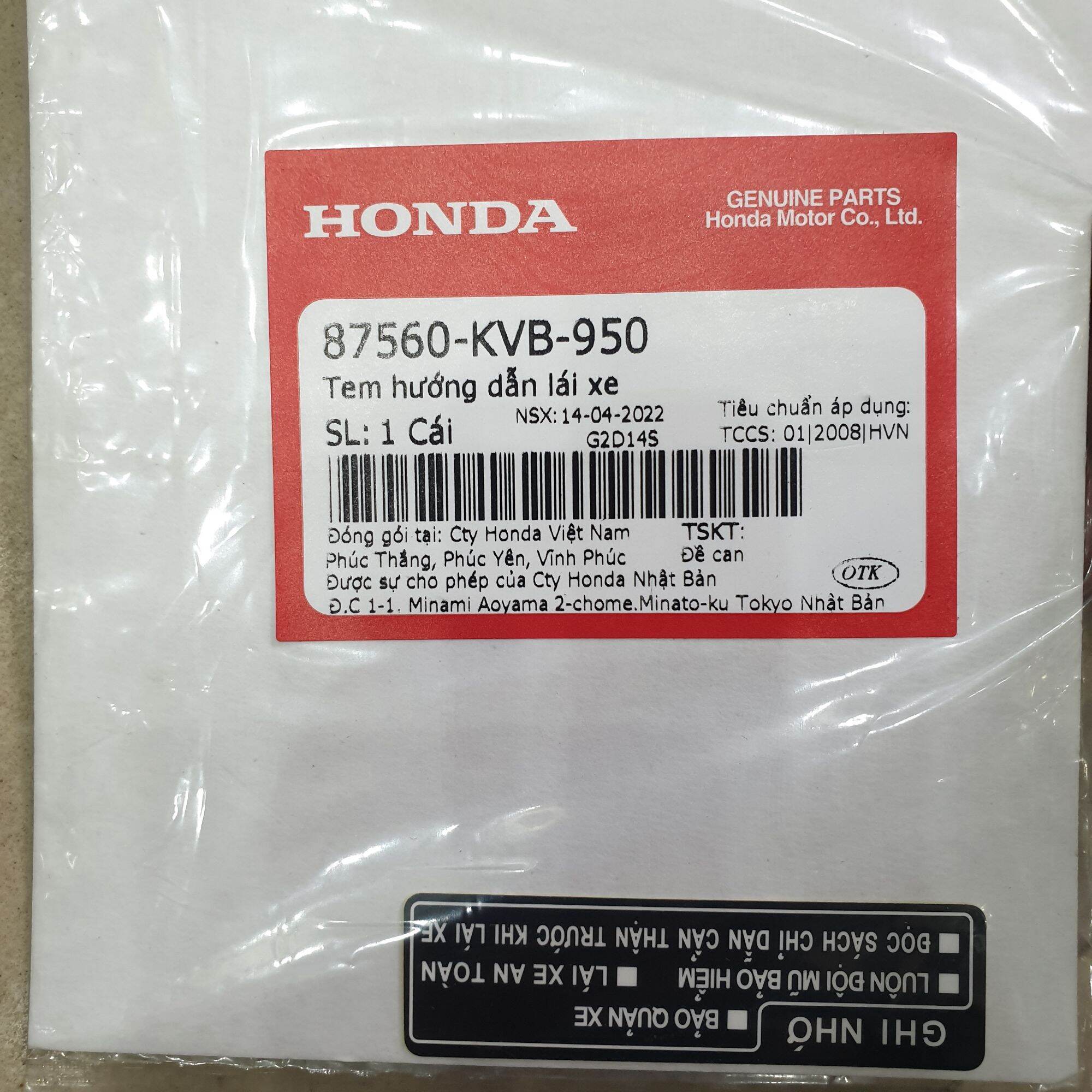 Tem thông số Sh mode 125