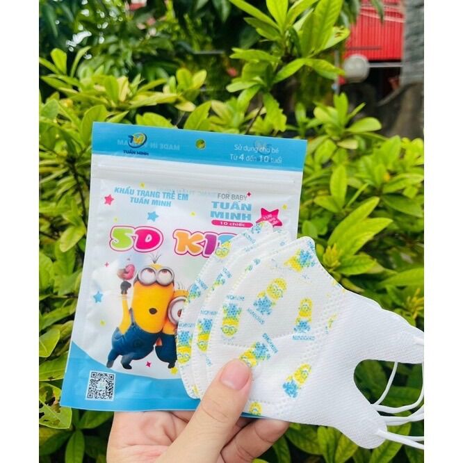 Sỉ 1 thùng khẩu trang 5d (gồm 100 cái) cho bé từ 4-10 tuổi