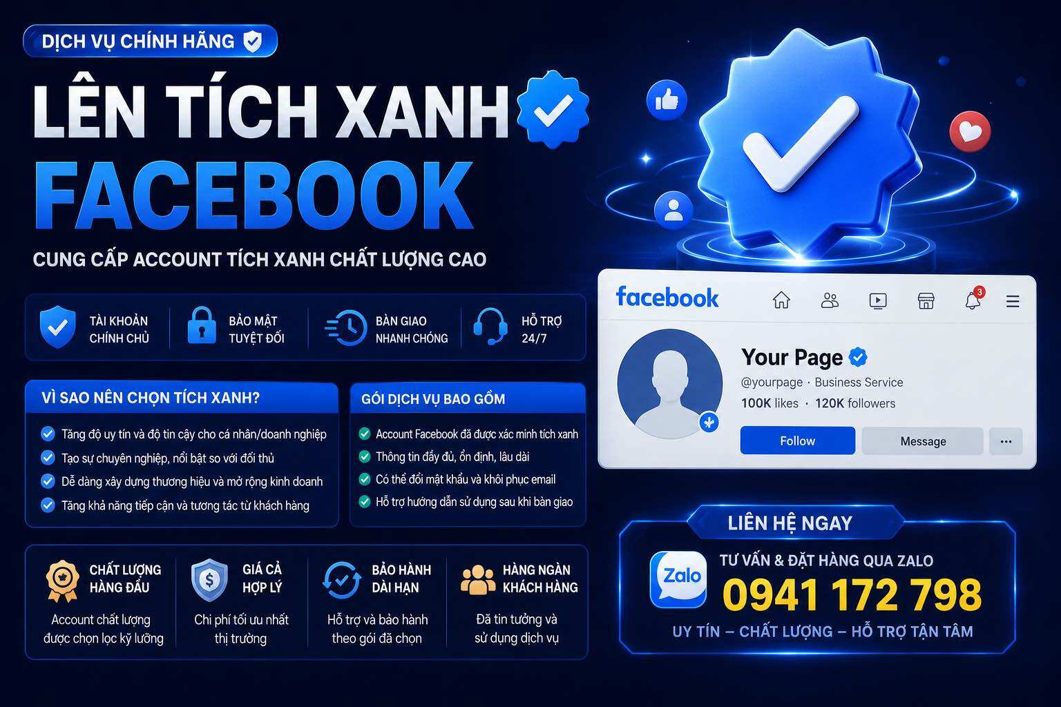 Lên Tích Xanh Facebook Cung Cấp Account Tích Xanh Chất Lượng Cao