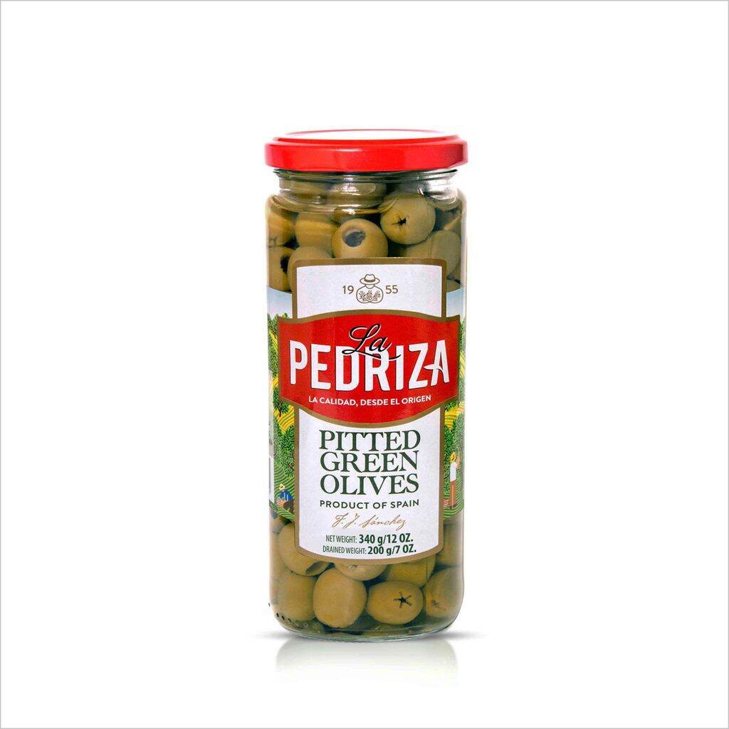 Ô Liu (oliu/olives) xanh tách hạt nhãn hiệu La pedriza - Lọ 340g - Nhập khẩu Tây Ban Nha