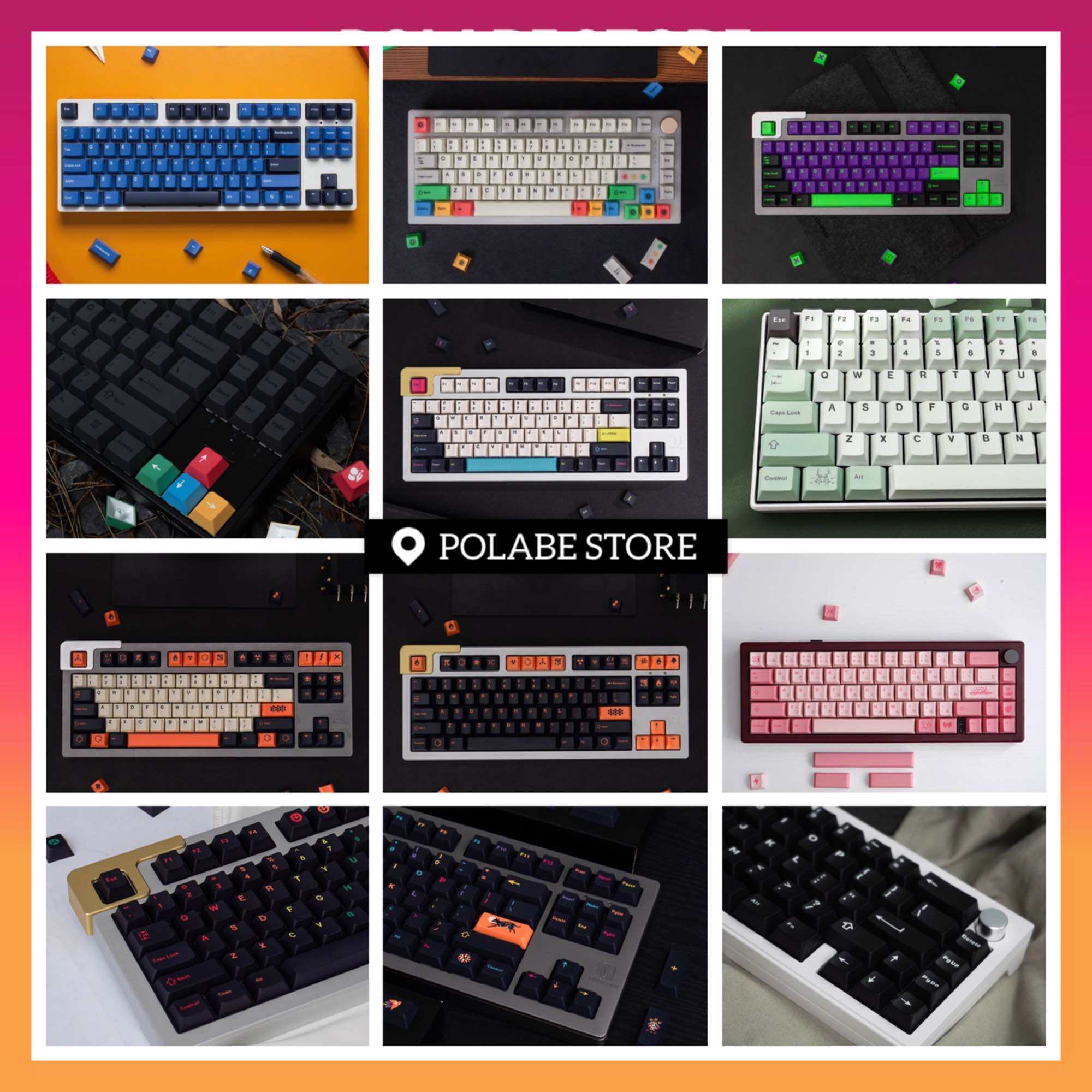 Keycap Carbon Wild November Fog cherry Profile chất liệu PBT dyesub bàn phím cơ Rainbow tổng hợp Mint Funk - Polabe Store