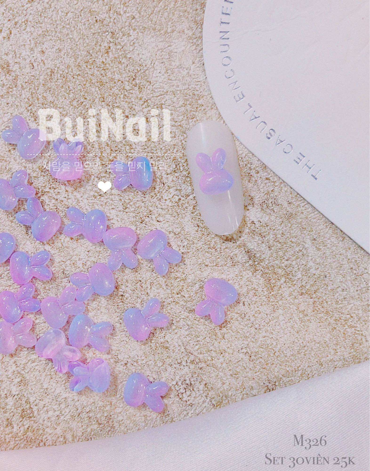 Charm thỏ tím cực xinh m326 set 30viên