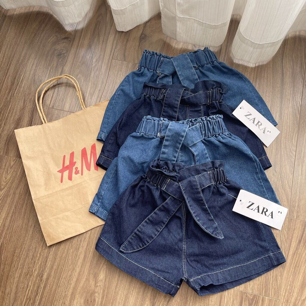 Set 2 quần sooc bò ZARA cho bé gái 9-25kg chất siêu mịn
