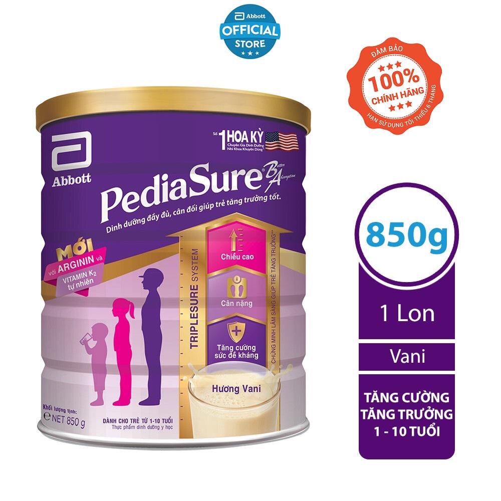 Sữa bột Pediasure 850g hương vani