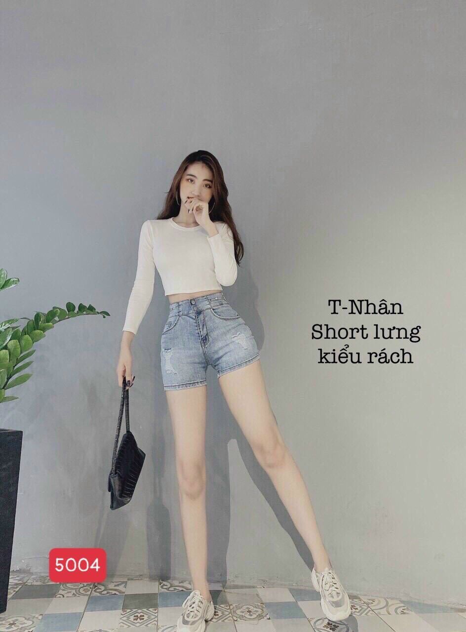 Quần Short Jean Nữ Lưng Cao