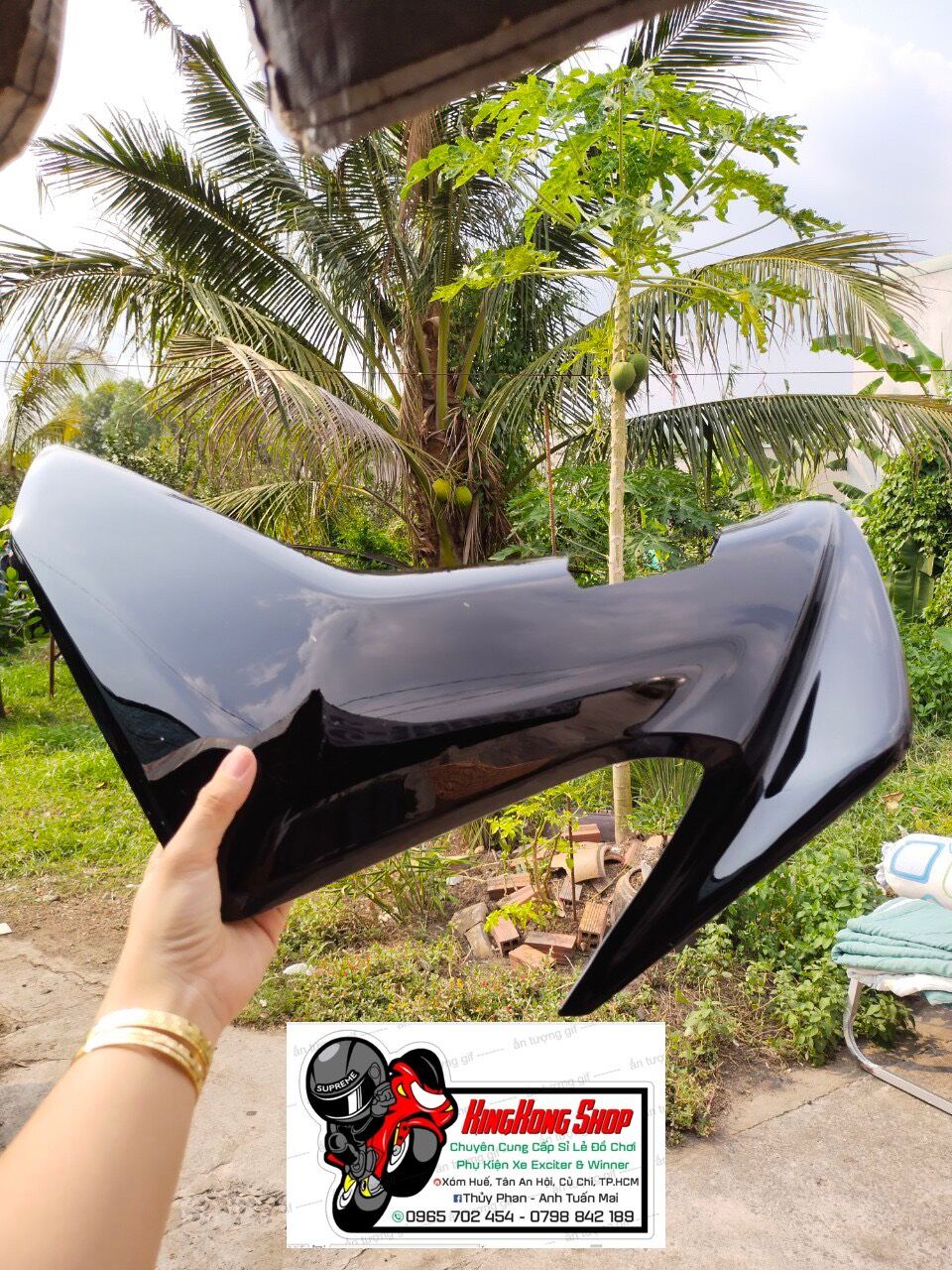 Cánh yếm ex 155 đen bóng chính hàng không tem.