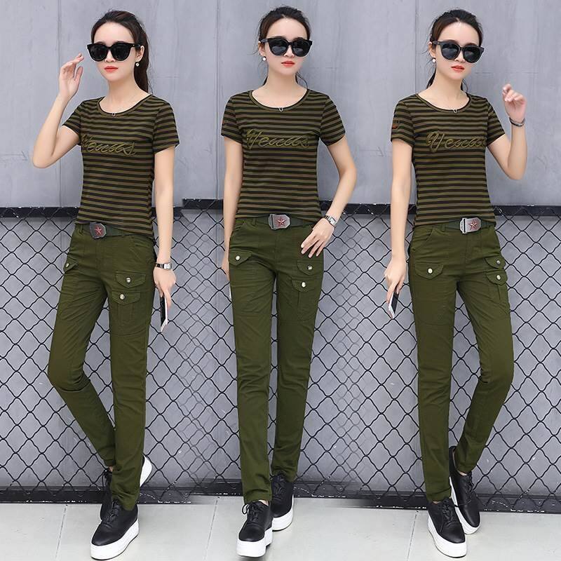 ĐỒ BỘ THỂ THAO NỮ PHỐI LÍNH KAKI CAO CẤP