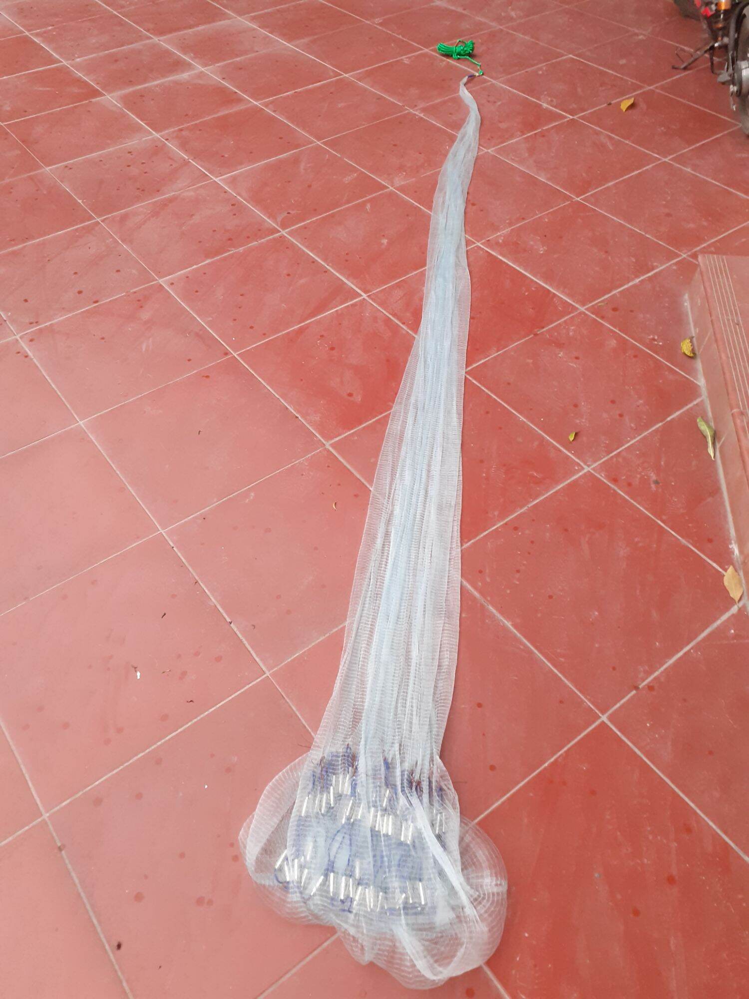 Chài tép cước mắt 1.5cm cao 3.5m nặng 4.5 kg, chài bắt tôm tép cá nhỏ lòng tong có chân chì và chân xích