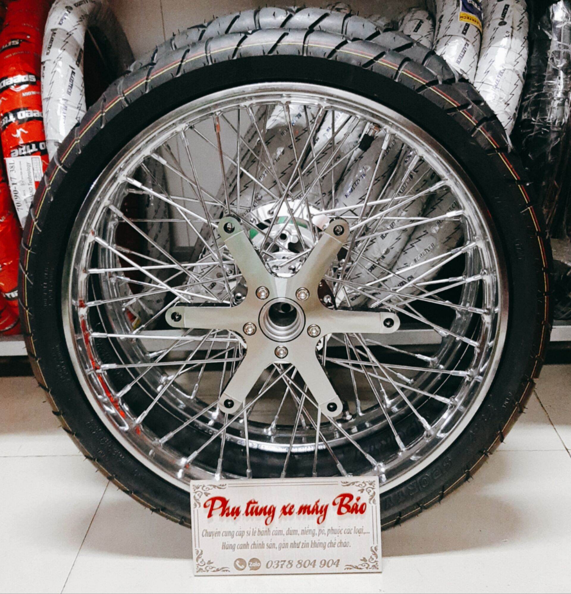 bánh căm SONIC căm đùm mạ crom full vỏ ruột BLAZETECH như hình gắn như zin