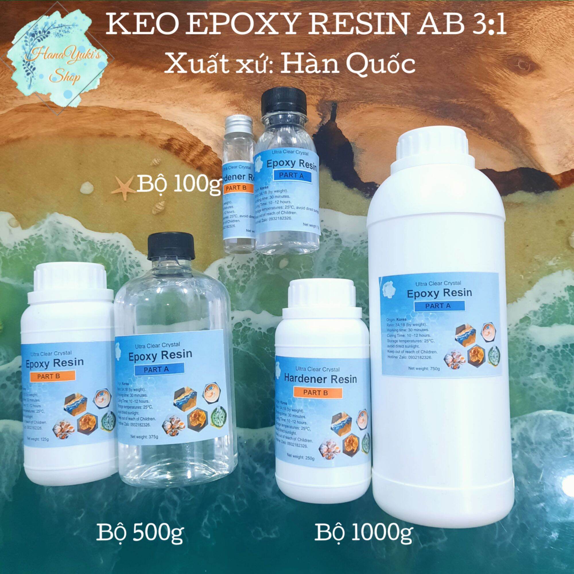 Epoxy Resin Hàn Quốc trong suốt, cứng, khử bọt tốt làm đồ thủ công nghệ thuật Resin