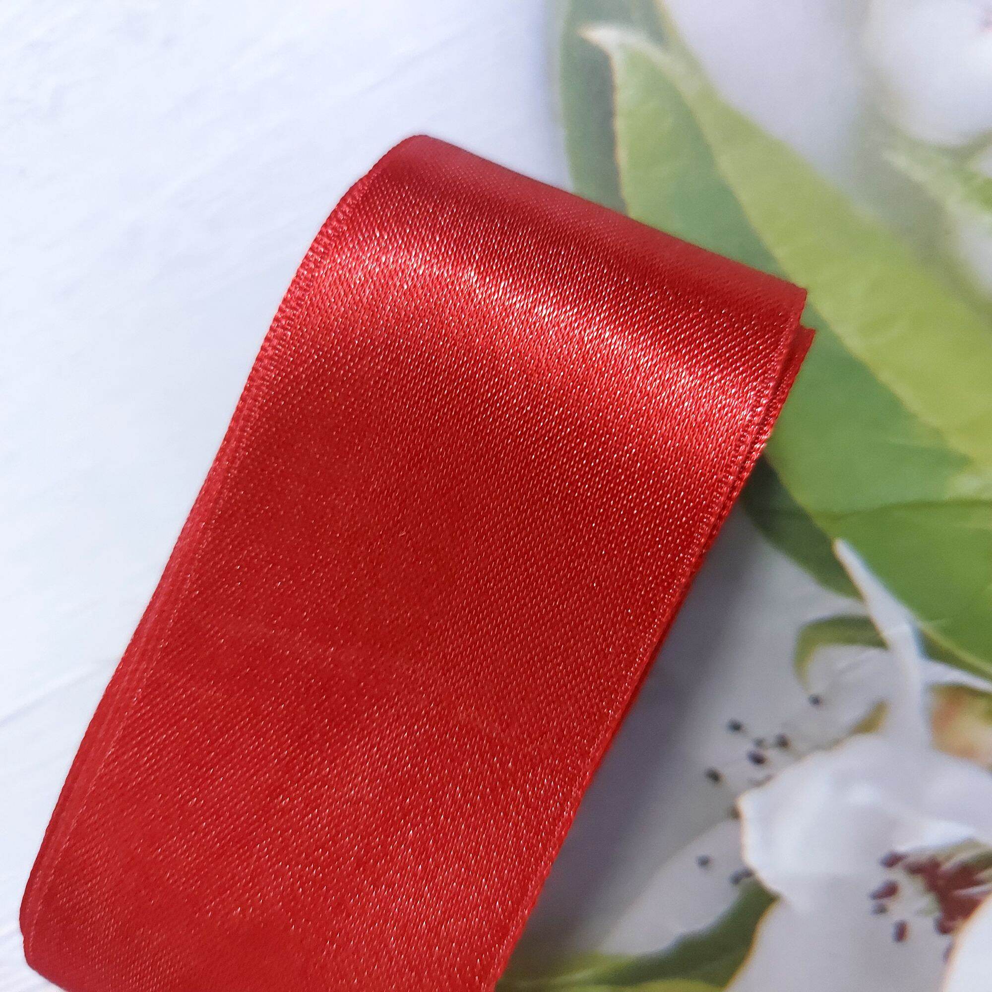 (5 MÉT) RUY BĂNG LỤA 2 MẶT  , PHỤ KIỆN THỦ CÔNG, BẢN RỘNG 4 CM.