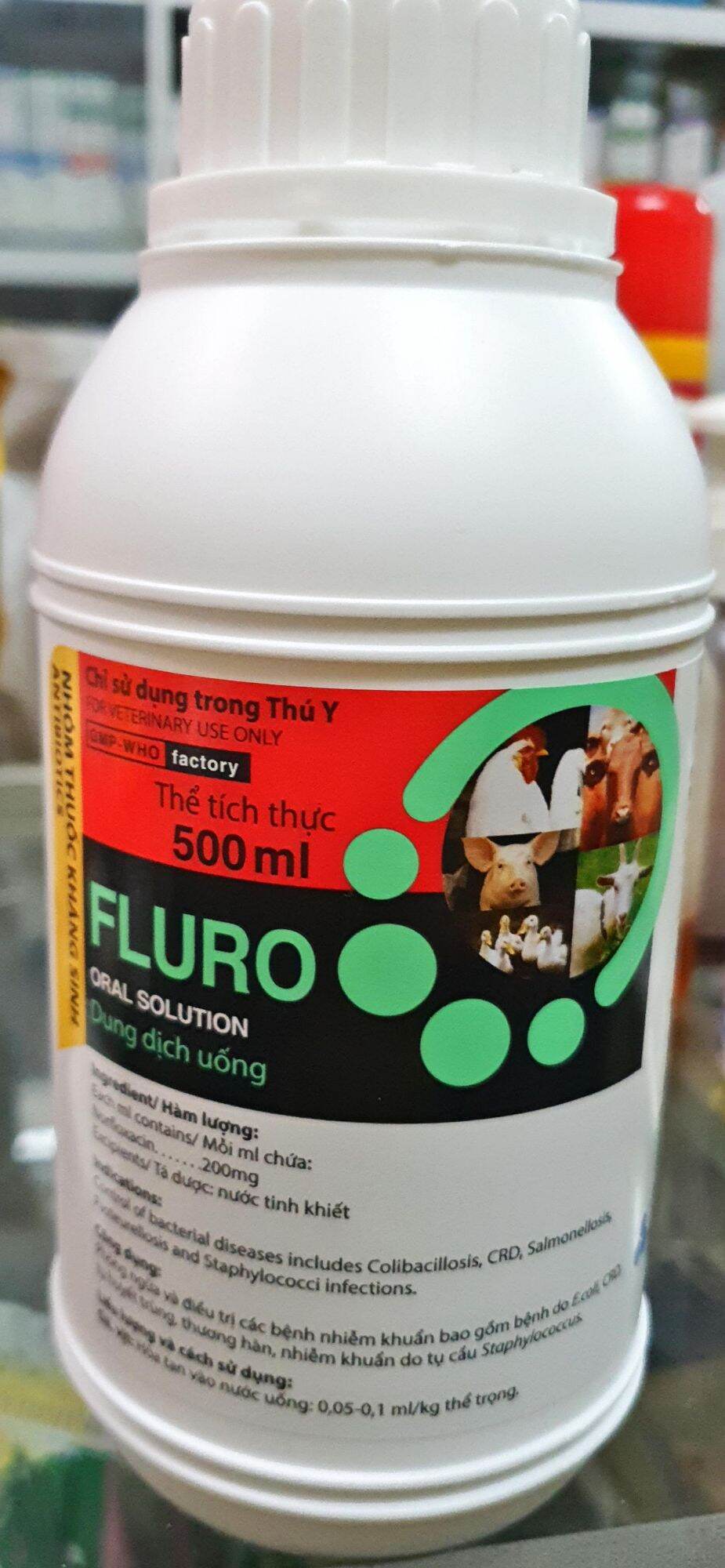 YSP FLURO (500ml) - Norfloxacin uống đặc trị CRD, tiêu chảy phân xanh phân trắng, rù toi cho gà đá, vịt