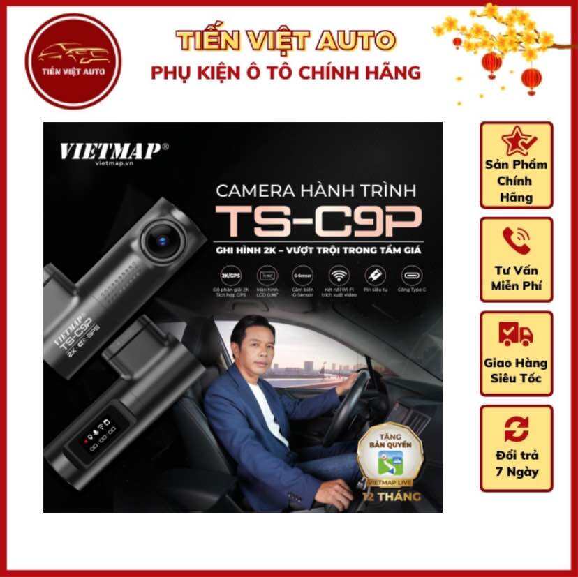 Camera hành trình VIETMAP TSC9P ghi hình 2K tặng Vietmap Live Pro 12 tháng