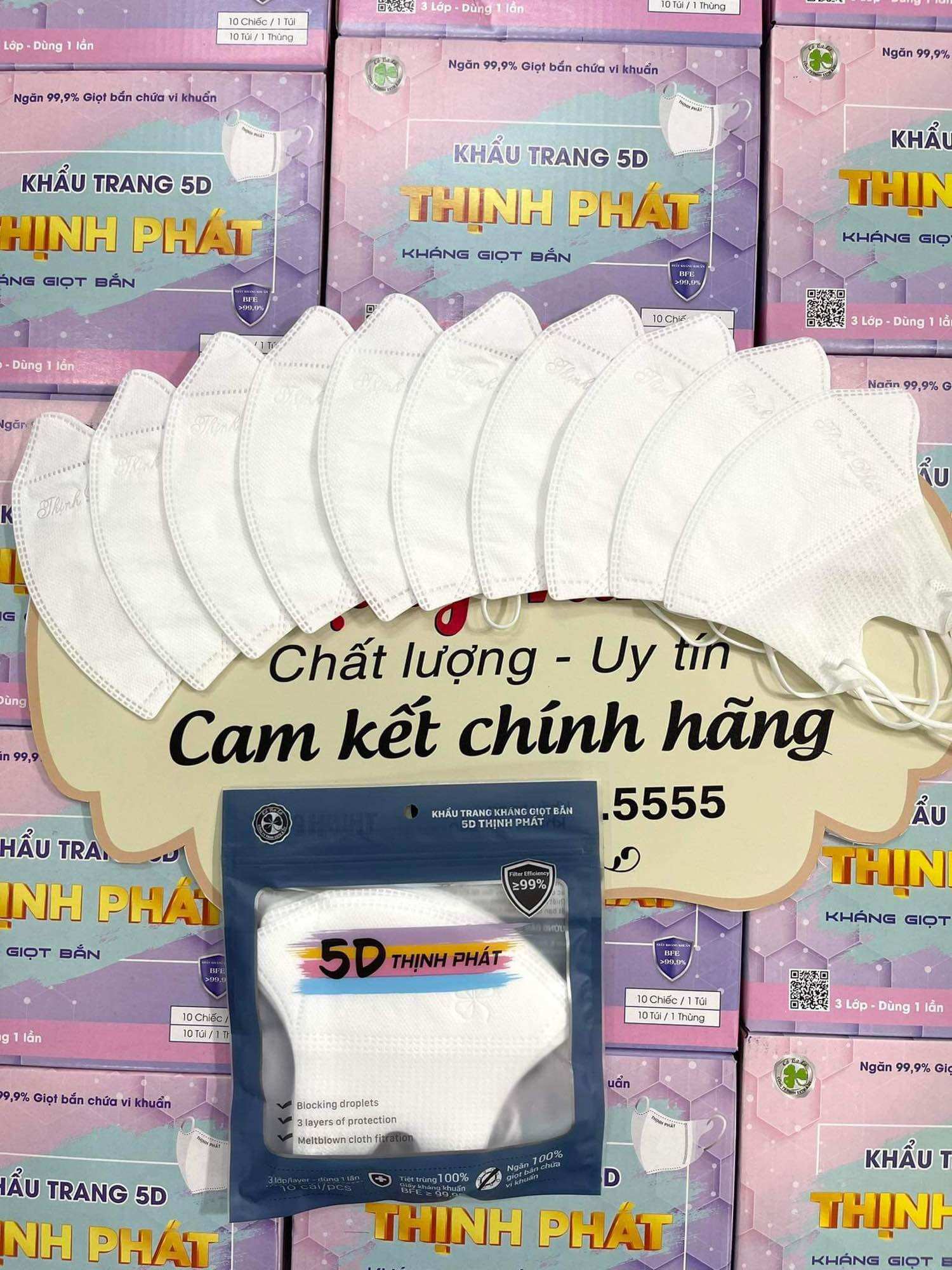 Túi 10 khẩu trang 5D Thịnh Phát