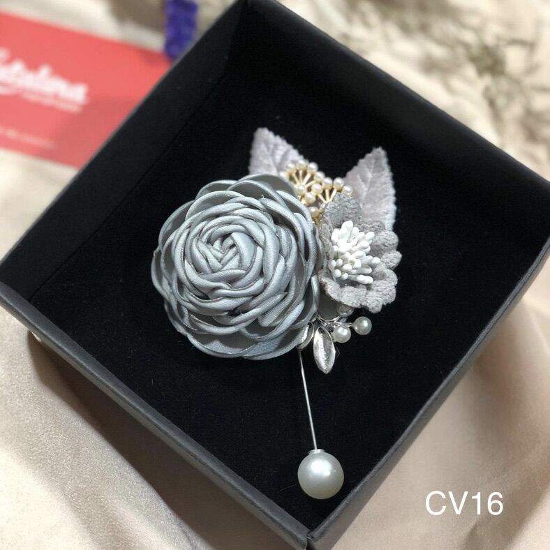 Hoa cài áo handmade hoa trà cv16 - hutalina
