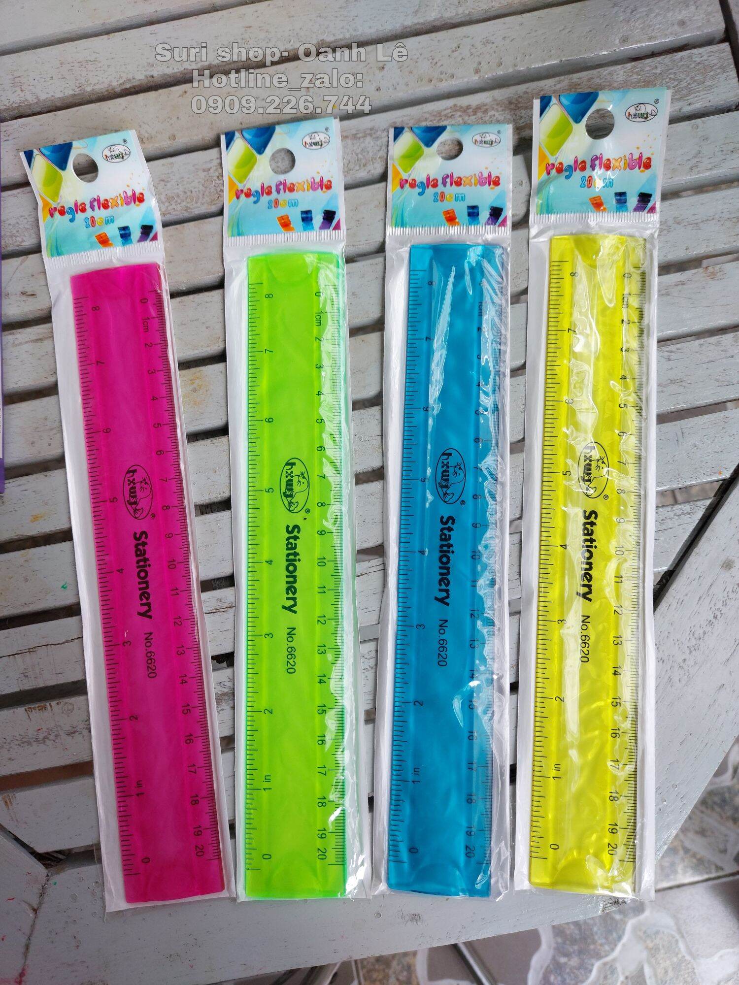 Combo 5 cây Thước nhựa dẻo 20cm Stationery
