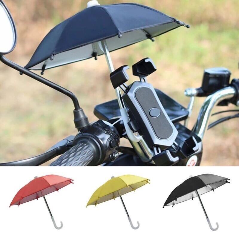 Dù mini che điện thoại trên xe máy
