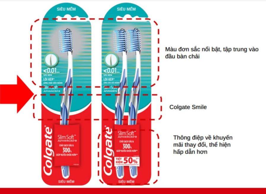Bàn chải lõi kép - Colgate bàn chải đánh răng Colgate Advance. siêu mềm