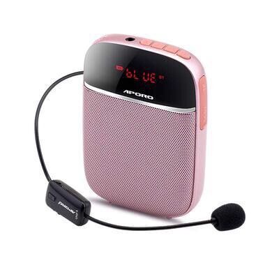 Máy trợ giảng không dây nhỏ gọn aporo t2 uhf hỗ trợ bluetooth Hồng phấn