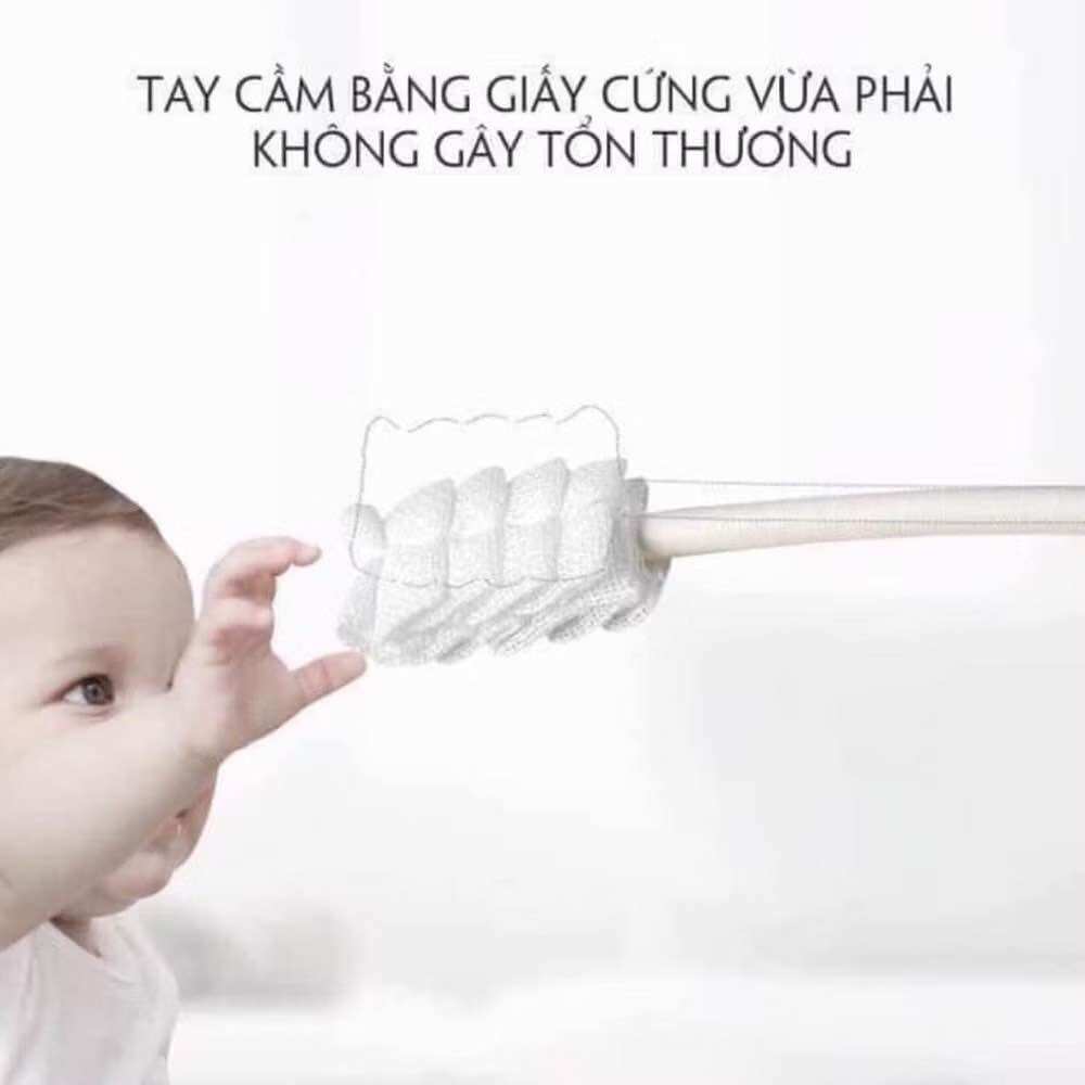Que Gạc Rơ Lưỡi Vcoool hộp 30 que Vệ Sinh Nướu, Lưỡi, Lợi Bé Sạch Sẽ với Đầu 3D Lượn Sóng Mềm Mại, An Toàn