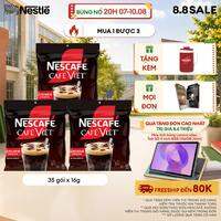 [ƯU ĐÃI THÁNG 8] [Giao hàng toàn quốc] Combo 3 Túi Cà phê hòa tan NESCAFÉ Café Việt Cà phê đen đá (Túi 35 gói x 16g)