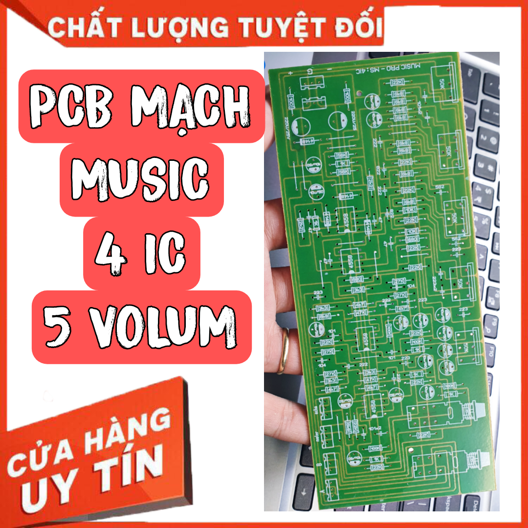 PCB mạch in mạch music 4 ic 5 volum dùng cho âmly