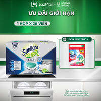 Hộp Viên Rửa Chén Bát SUNLIGHT 5 in 1 Cho Máy Rửa Chén Bát (28V/hộp) (bao bì tùy lô nhập hàng)