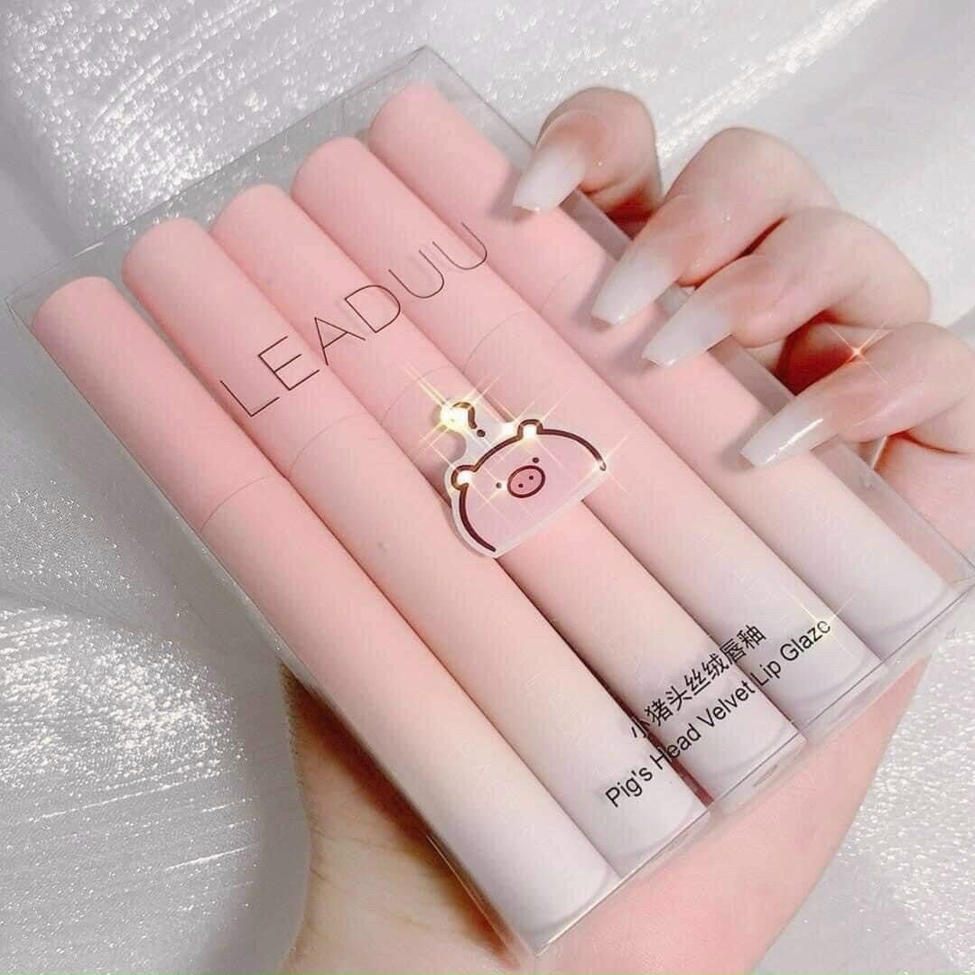 SET 5 SON KEM LÌ HÌNH HEO LEADUU