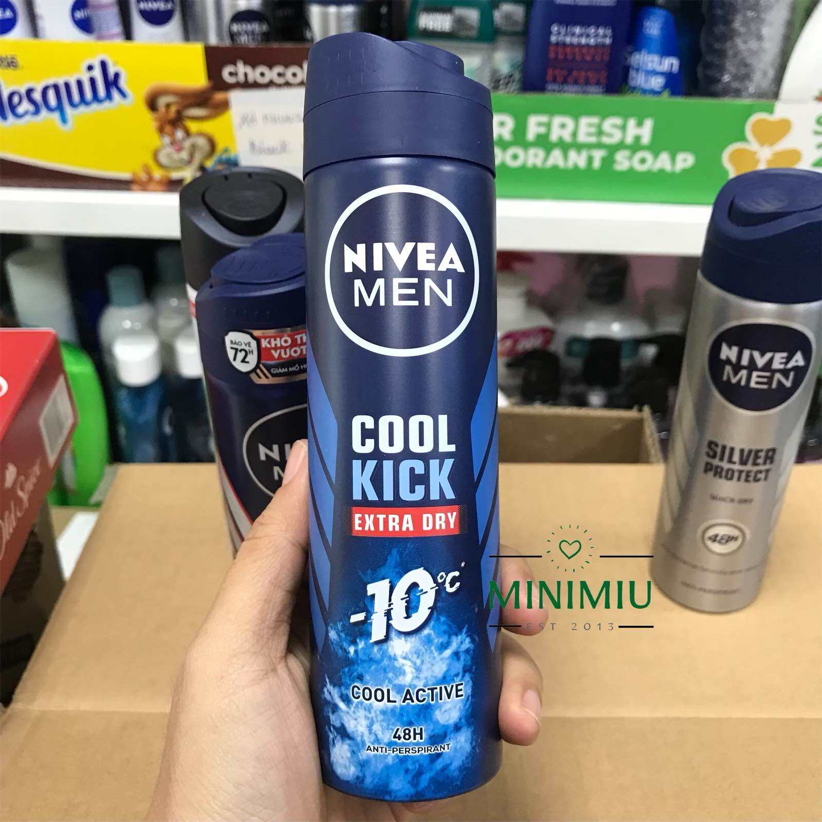 Xịt ngăn mùi Nivea men khử mùi hôi cơ thể cool kick/silver/Deep/dry/khô thoáng/mát lạnh/phân tử bạc 