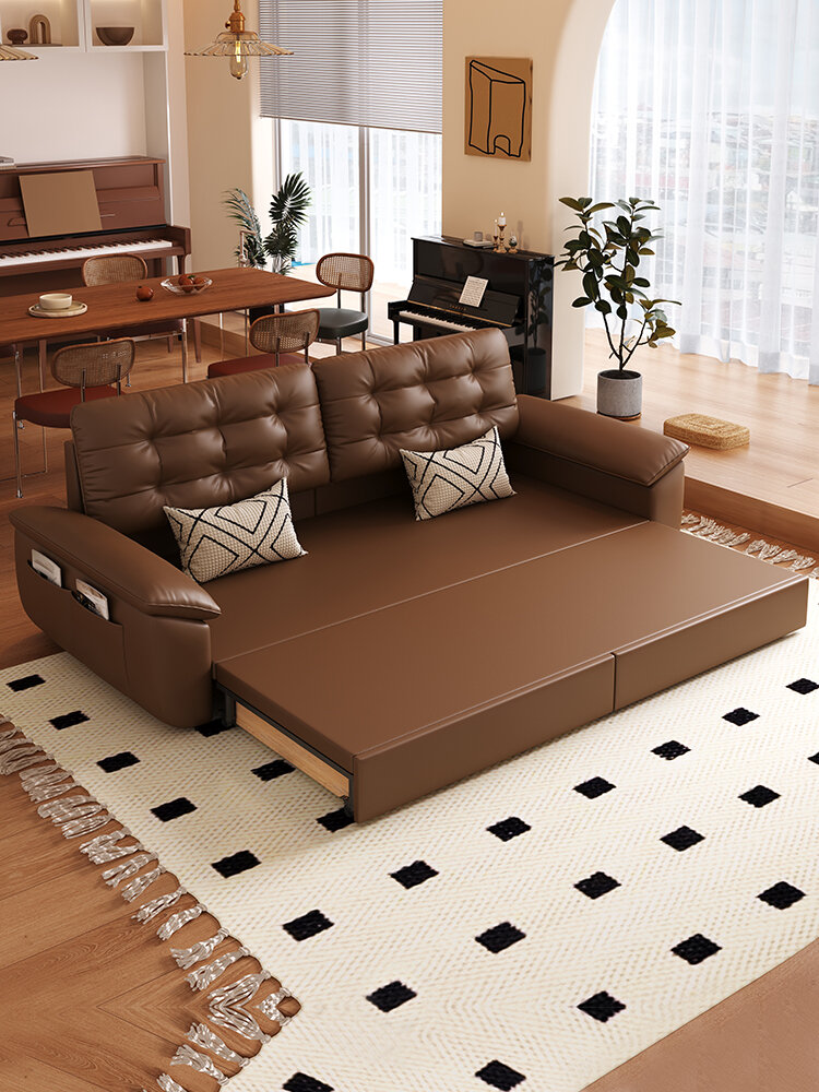 MEIZHAISHENGHUO | Retro Storage Extendable Leather Sofa Bed Giá 46,649,000 Đồng*Miễn phí vận chuyển
