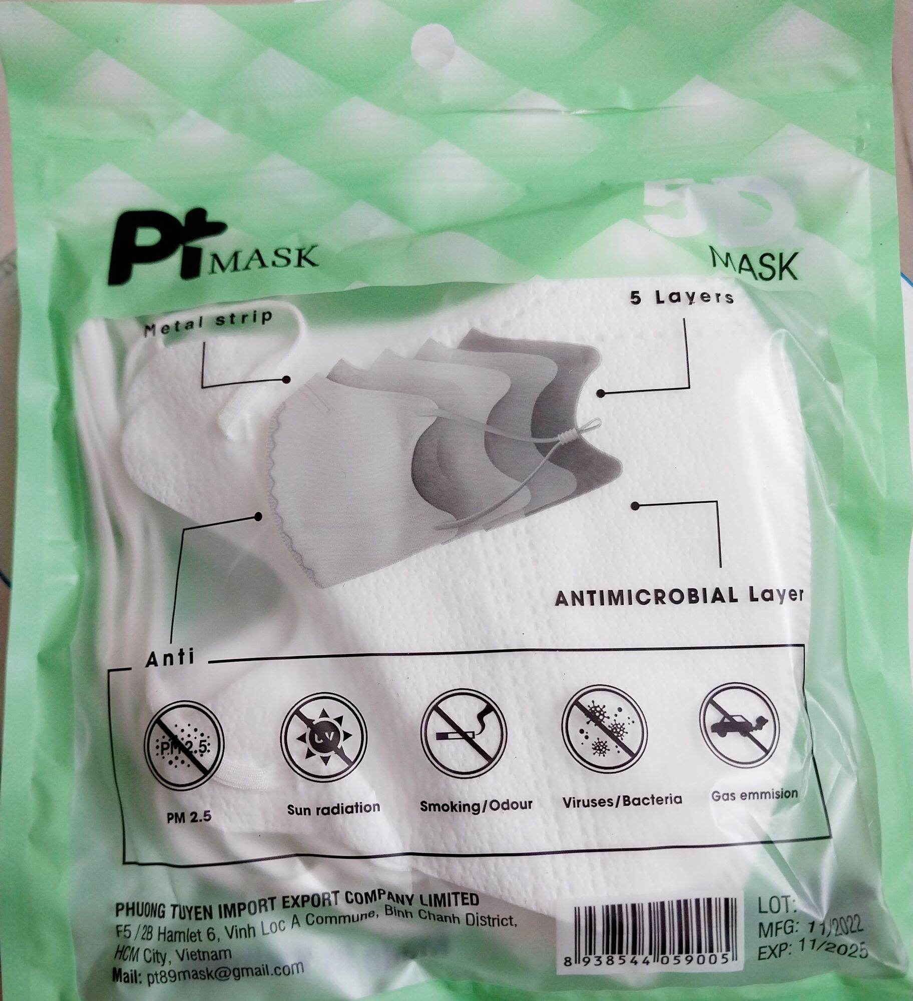 [ Thùng 100 Cái ] Khẩu Trang 5D PT Mask Cao Cấp.
