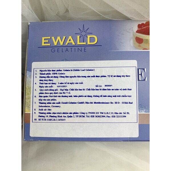 Set 5 lá Gelatine Đức Ewald