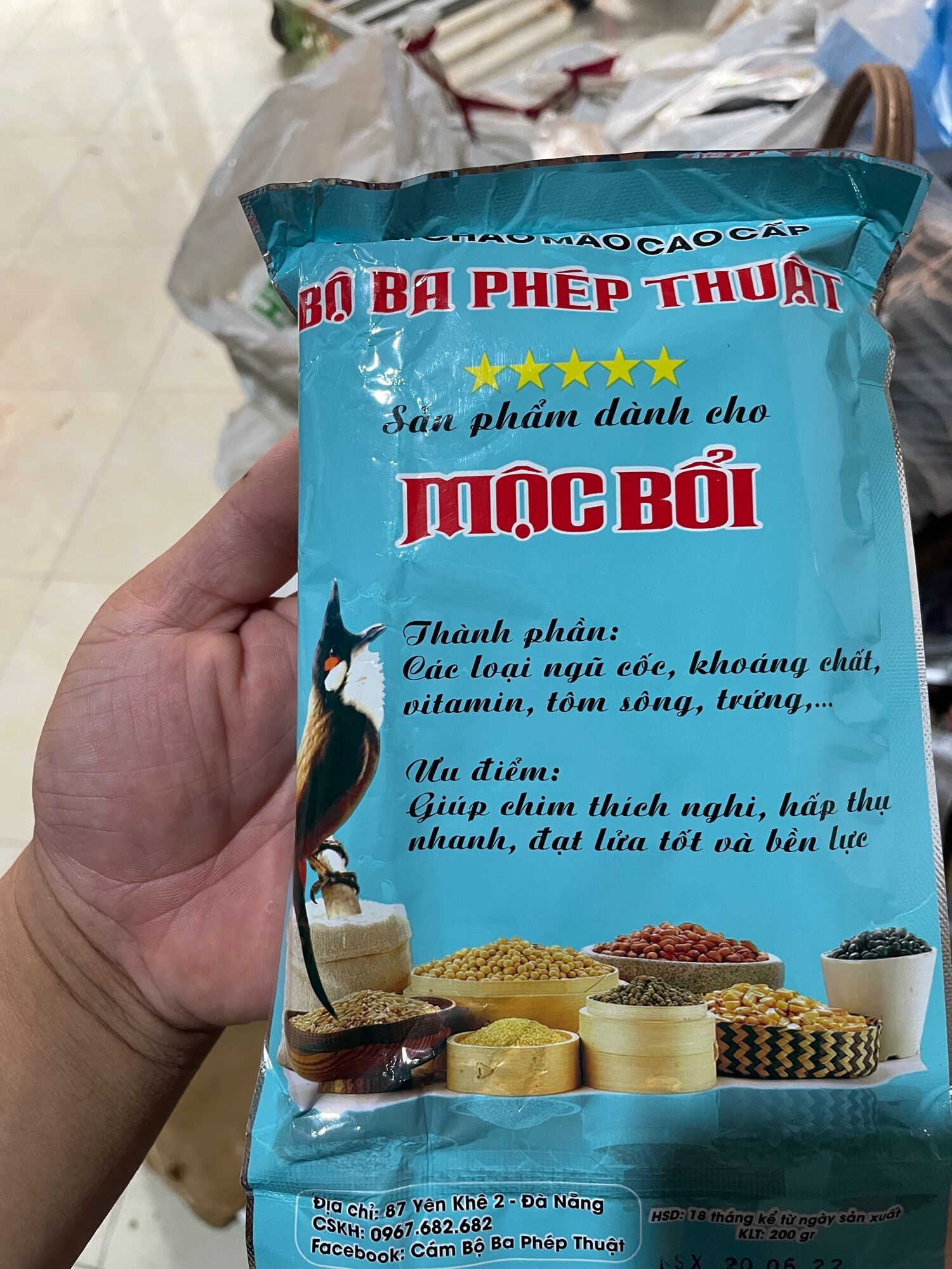 Cám chào mào bộ ba phép thuật 200gr - dành cho cả chim mộc bổi