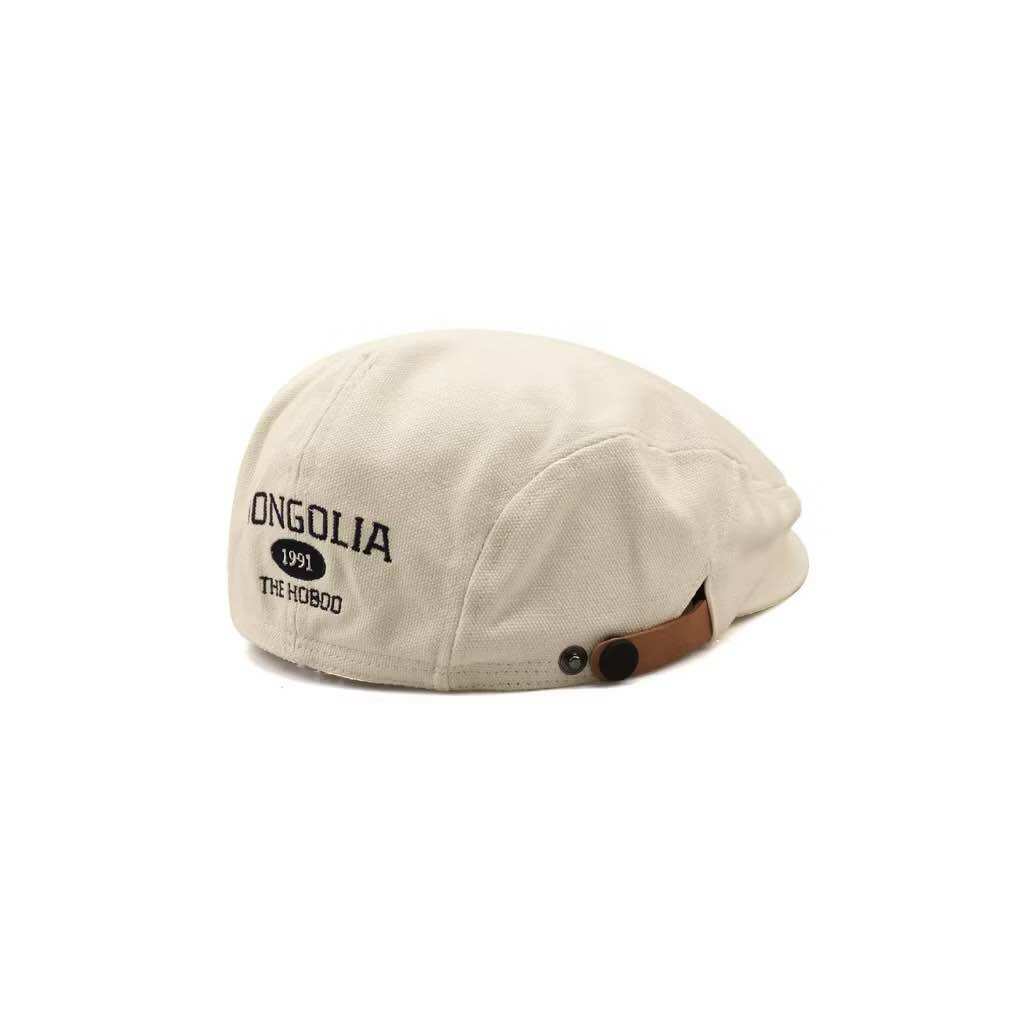 Unisex Retro Beret Hat, Mongolian Letter Embroidered Beret Hat, Dynamic Personality, Korean Style - Hnttstore - 2