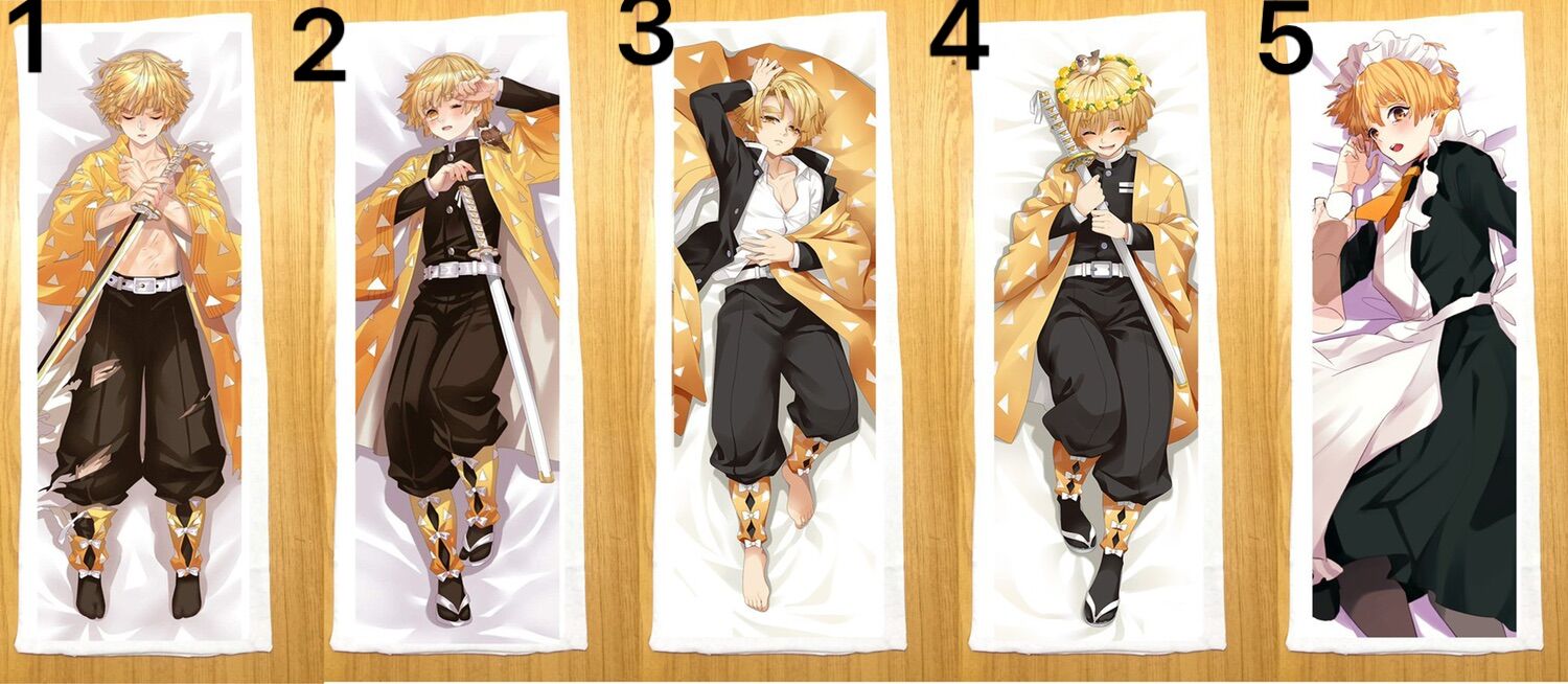 Gối ôm Agatsuma zenitsu Kimetsu no yaiba 40cmx1m/gối ngủ dài Agatsuma zenitsu