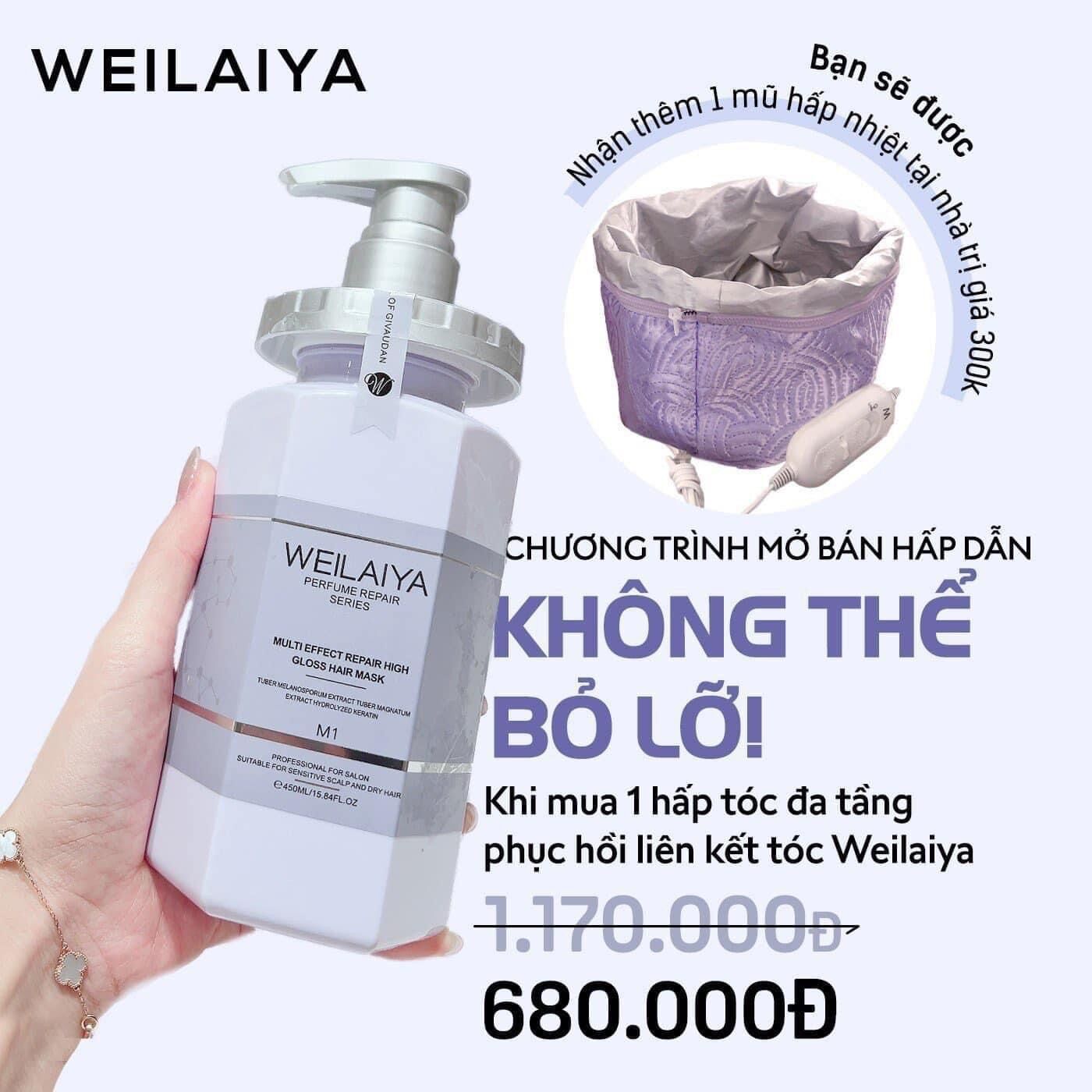 Hấp Tóc Weilaiya 450ml Tặng Kèm Mũ Hấp Chuẩn Salon