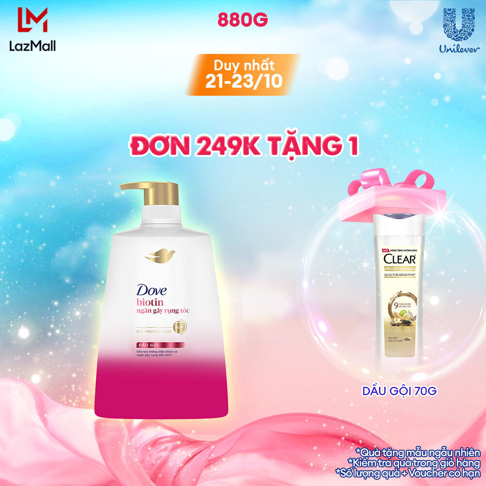 Dầu gội Dove Biotin Ngăn gãy rụng tóc 880g