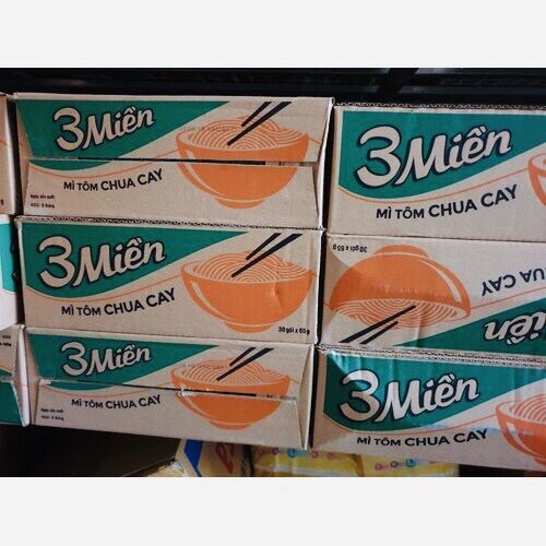 COMBO SỈ 1 thùng mì 3 MIỀN TÔM CHUA CAY (30 gói *65gr)