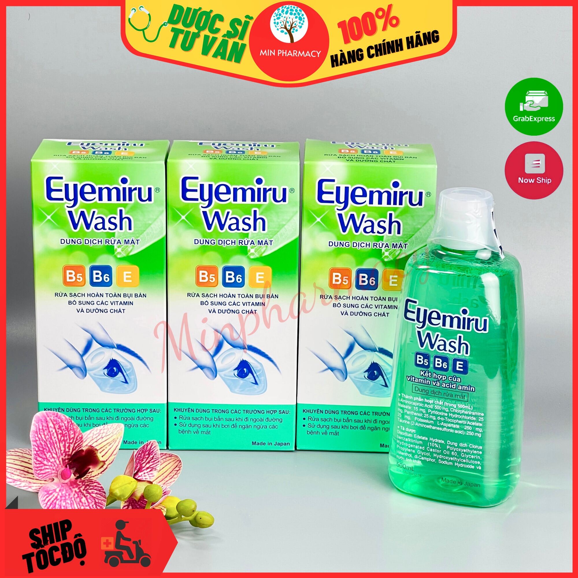 Dung dịch rửa mắt Eyemiru wash Nhật Bản chai 500ml - Minpharmacy