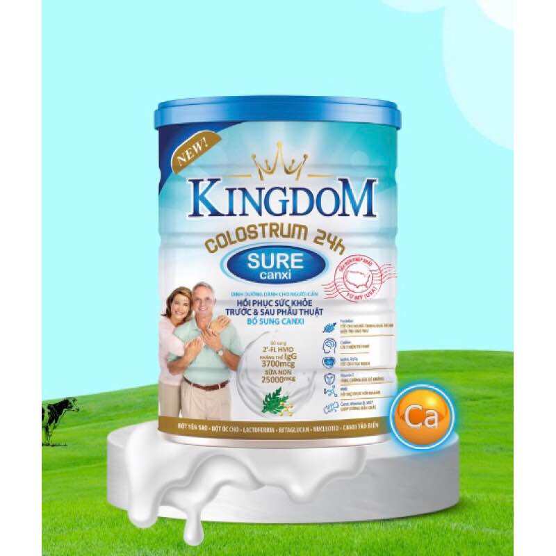 TẶNG 6 HŨ YẾN 15% - sữa bột Kingdom colostrum 24H sure 900g