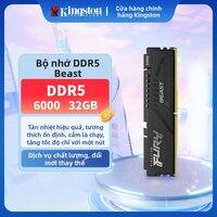 Kingston | Bộ Nhớ DDR5 6000 6400MHz 16GB/32GB HyperX Beast Bộ nhớ RAM Hiệu Suất Cao cho Máy Tính Chơi Game Ép Xung với Tản Nhiệt Bạc Đen và Trắng