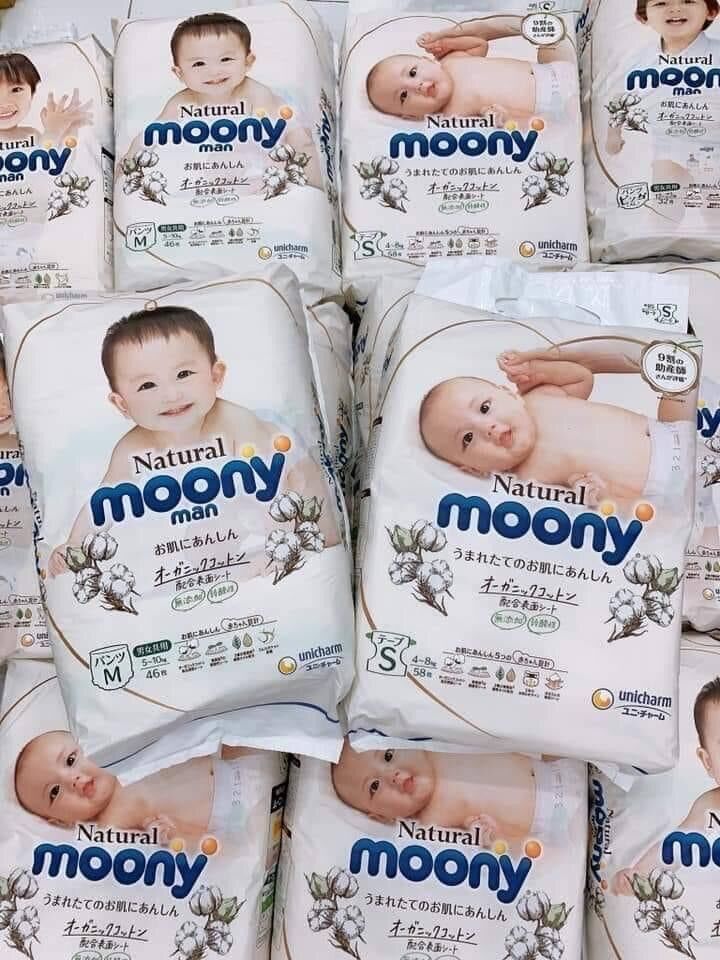 Tã bỉm moony natural nội địa nhật cao cấp dán/ quần đủ size n63/s58/m46/l38/m46/l36