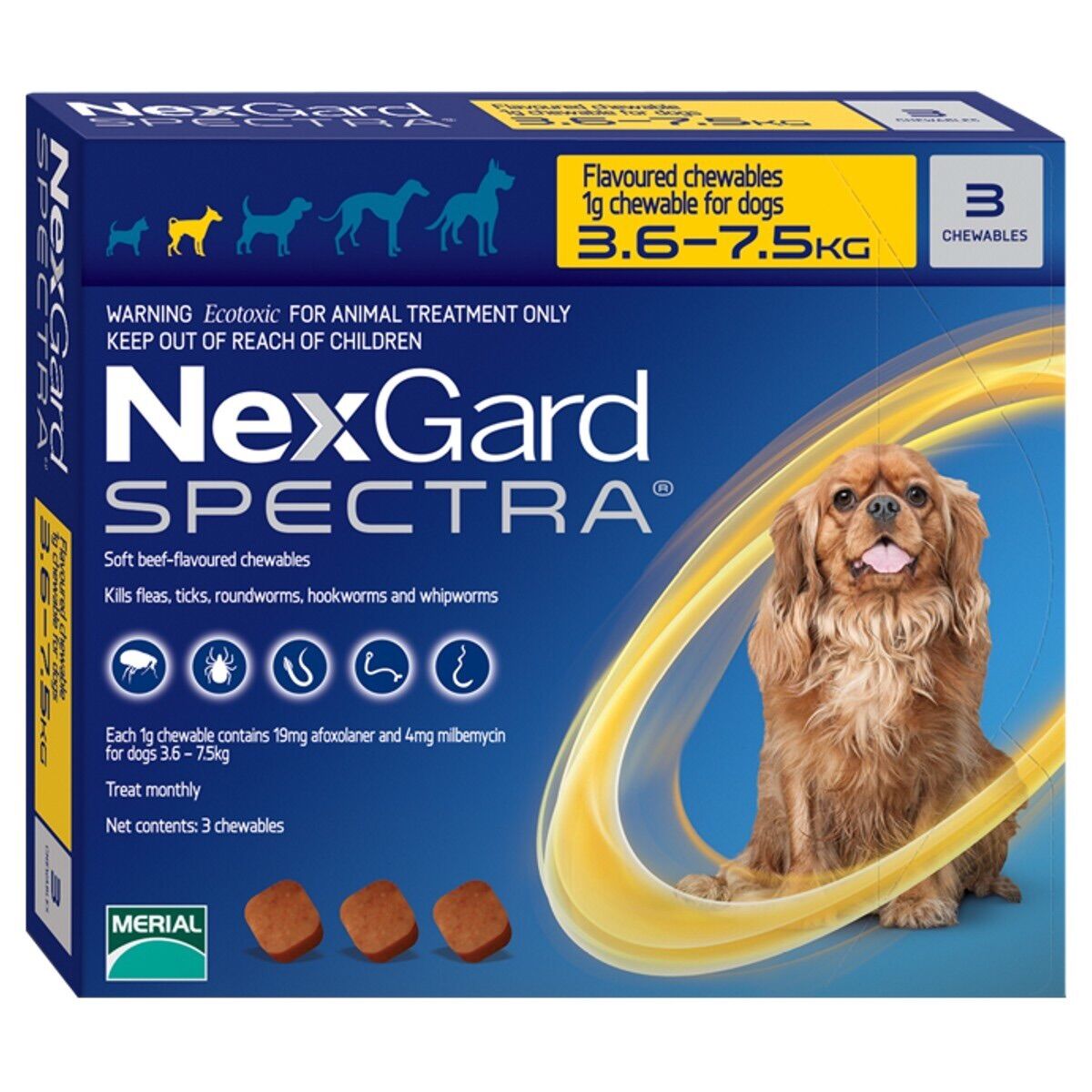 NEXGARD SPECTRA TRỊ VE&SỔ GIUN 1VIÊN (3.5-7.5KG)
