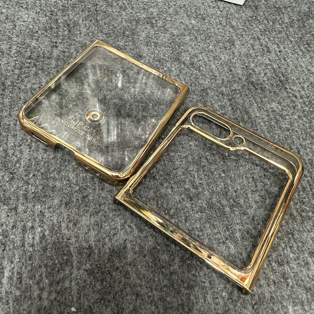 Case ốp lưng Samsung Zflip 5 / Z flip 5 lưng trong suốt xi viền màu bóng đẹp hàng công ty full box. 