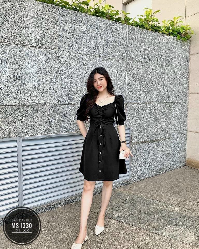 [Ảnh thật] 55-95kg Bigsize ĐẦM DÂY RÚT (MS1330)