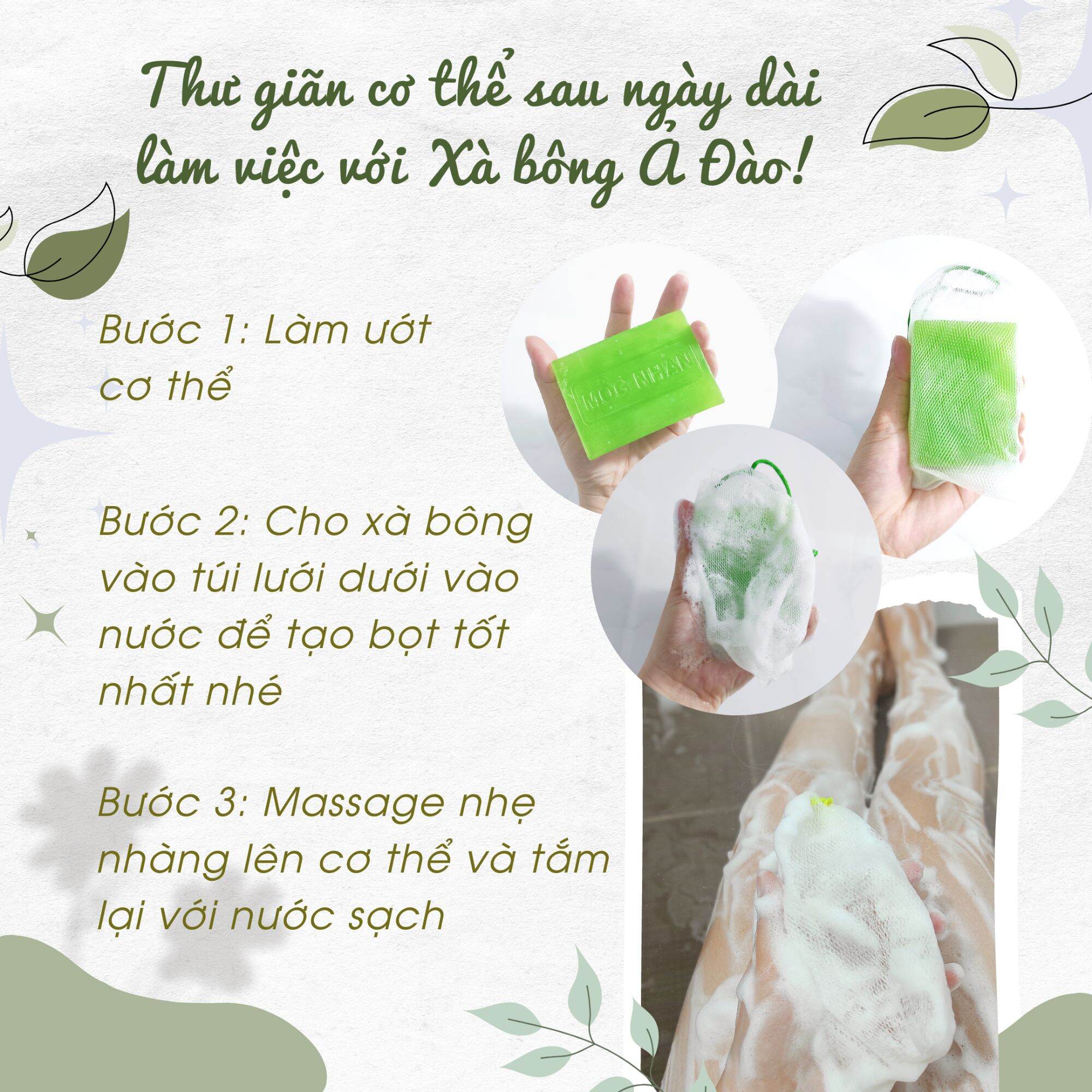 Combo 2 xà bông nghệ mướp đắng Ả Đào Mộc Nhan 100gram
