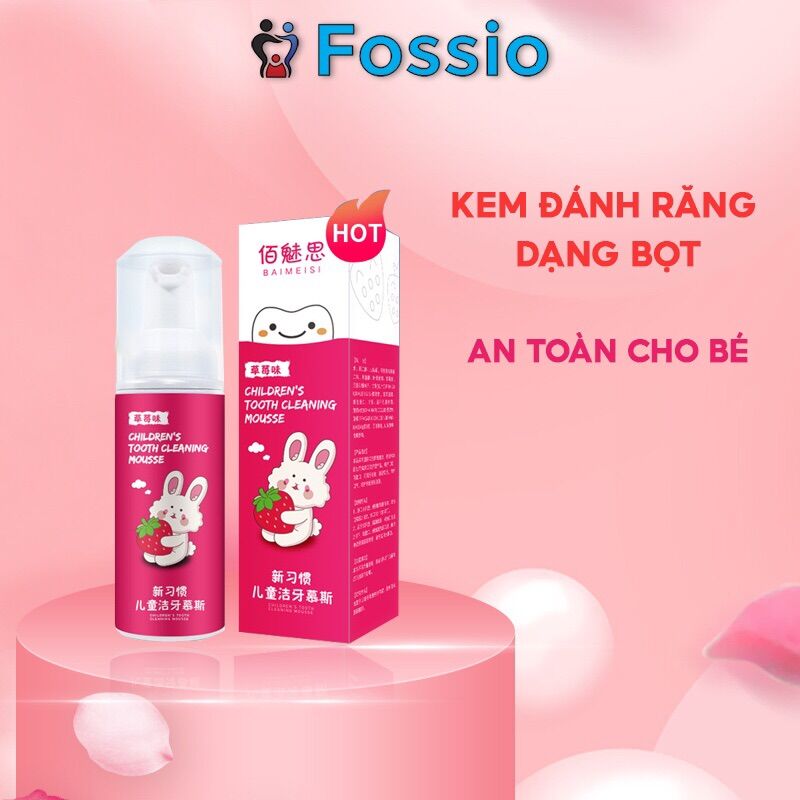 Kem đánh răng tạo bọt hương vị dâu tây dành cho bé tập đánh răng